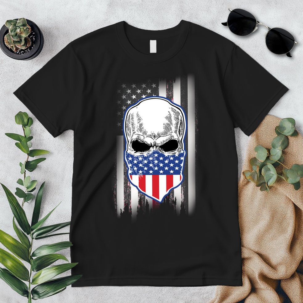 American Skull Bandana Premium T-Shirt