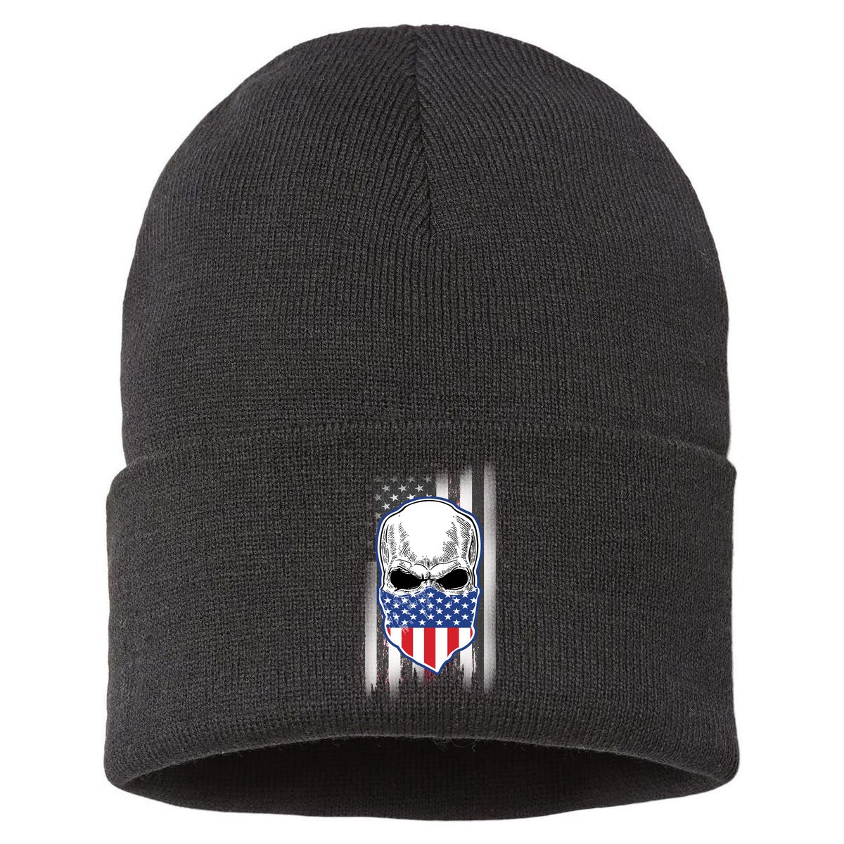 American Skull Bandana Sustainable Knit Beanie