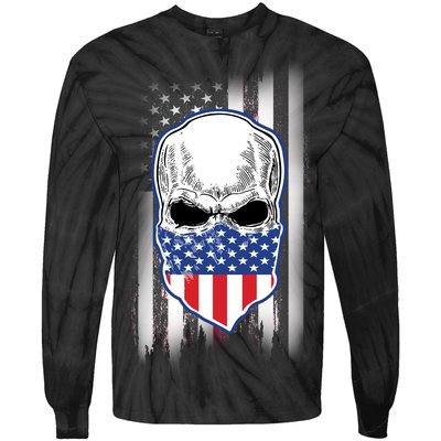 American Skull Bandana Tie-Dye Long Sleeve Shirt