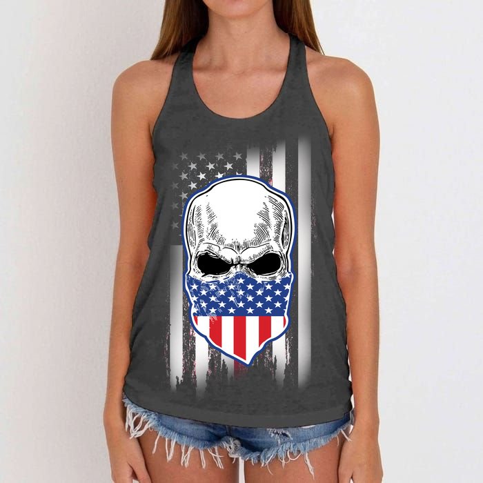 American Skull Bandana Women's Knotted Racerback Tank