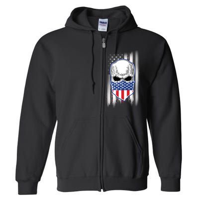 American Skull Bandana Full Zip Hoodie