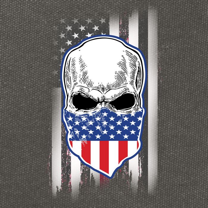 American Skull Bandana Cotton Canvas Backpack