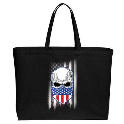 American Skull Bandana Cotton Canvas Jumbo Tote