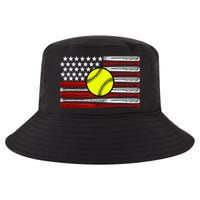 American Softball Flag Cool Comfort Performance Bucket Hat