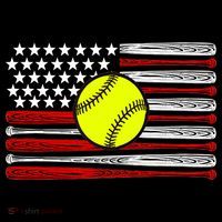 American Softball Flag Flatbill Hat