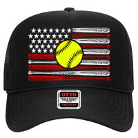 American Softball Flag Trucker Hat