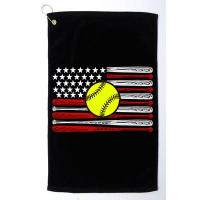 American Softball Flag Golf Towel