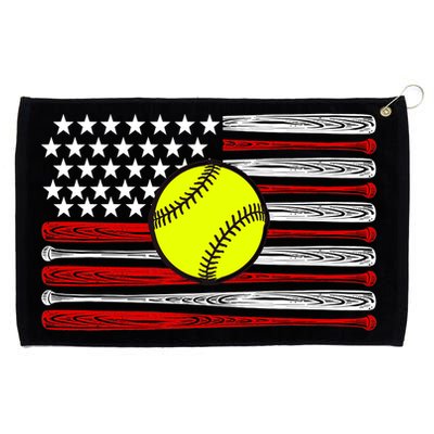 American Softball Flag Grommeted Golf Towel