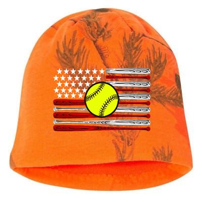 American Softball Flag Kati - Camo Knit Beanie