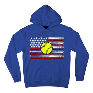 American Softball Flag Hoodie