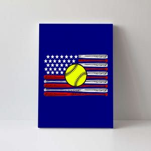 American Softball Flag Canvas