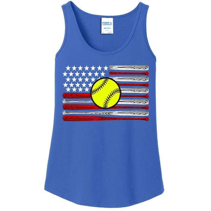 American Softball Flag Ladies Essential Tank