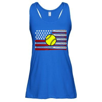 American Softball Flag Ladies Essential Flowy Tank