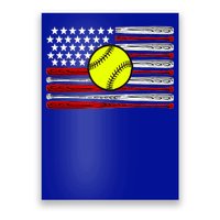 American Softball Flag Poster