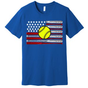 American Softball Flag Premium T-Shirt