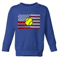 American Softball Flag Toddler Sweatshirt
