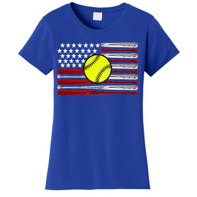 American Softball Flag Women's T-Shirt