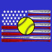 American Softball Flag Women's V-Neck T-Shirt