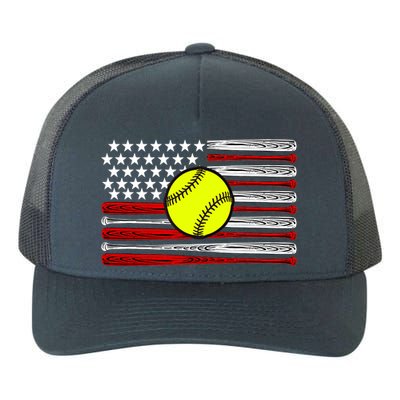 American Softball Flag Yupoong Adult 5-Panel Trucker Hat