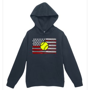 American Softball Flag Urban Pullover Hoodie