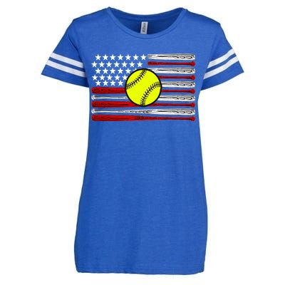 American Softball Flag Enza Ladies Jersey Football T-Shirt