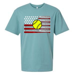 American Softball Flag Sueded Cloud Jersey T-Shirt