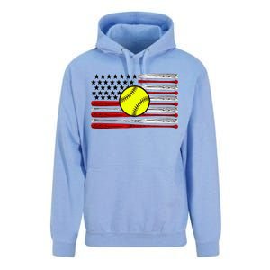 American Softball Flag Unisex Surf Hoodie