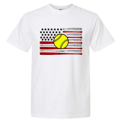 American Softball Flag Garment-Dyed Heavyweight T-Shirt