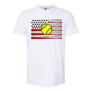 American Softball Flag Softstyle CVC T-Shirt