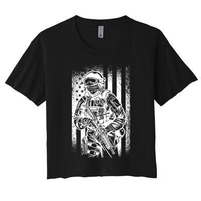 American Soldier Vintage Women's Crop Top Tee