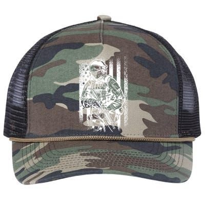 American Soldier Vintage Retro Rope Trucker Hat Cap