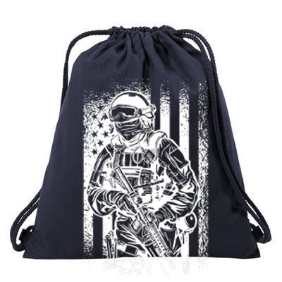 American Soldier Vintage Drawstring Bag