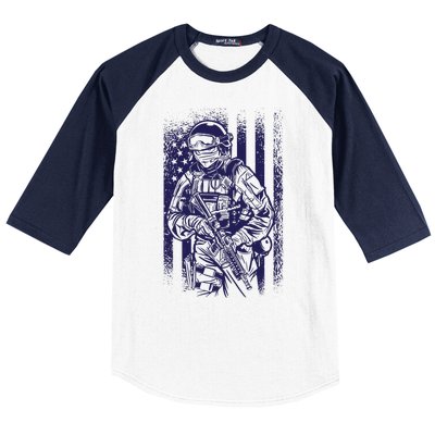 American Soldier Vintage Baseball Sleeve Shirt