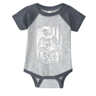 American Soldier Vintage Infant Baby Jersey Bodysuit