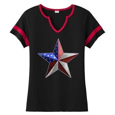 American Star Ladies Halftime Notch Neck Tee