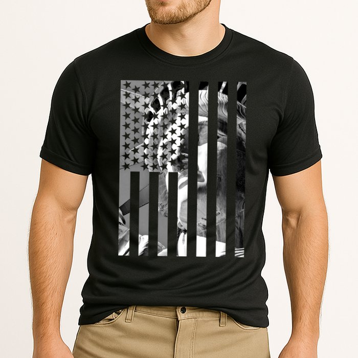 American Statue Of Liberty Flag Cooling Performance Crew T-Shirt