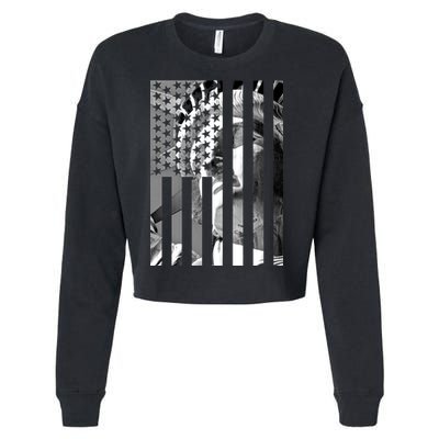 American Statue Of Liberty Flag Cropped Pullover Crew
