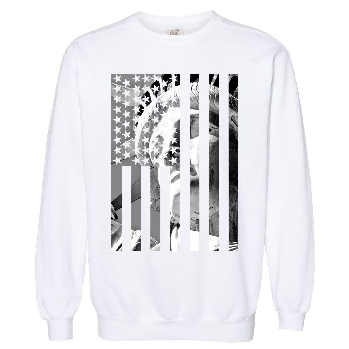 American Statue Of Liberty Flag Garment-Dyed Sweatshirt