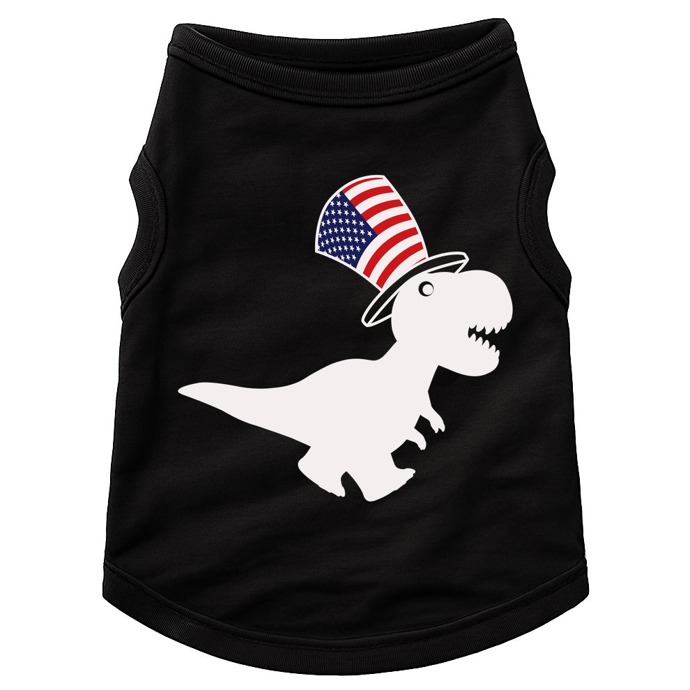 American T-Rex Dinosaur USA Flag Doggie Tank
