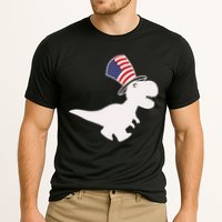 American T-Rex Dinosaur USA Flag Cooling Performance Crew T-Shirt