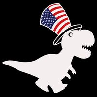American T-Rex Dinosaur USA Flag Cooling Performance Crew T-Shirt
