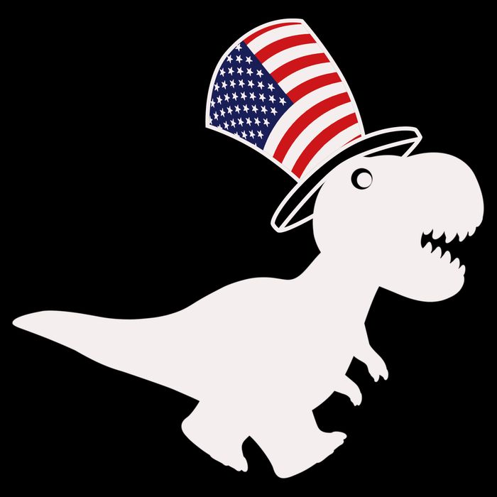 American T-Rex Dinosaur USA Flag Cooling Performance Crew T-Shirt