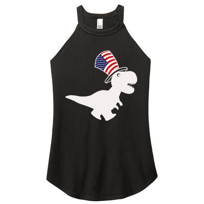 American T-Rex Dinosaur USA Flag Women's Perfect Tri Rocker Tank