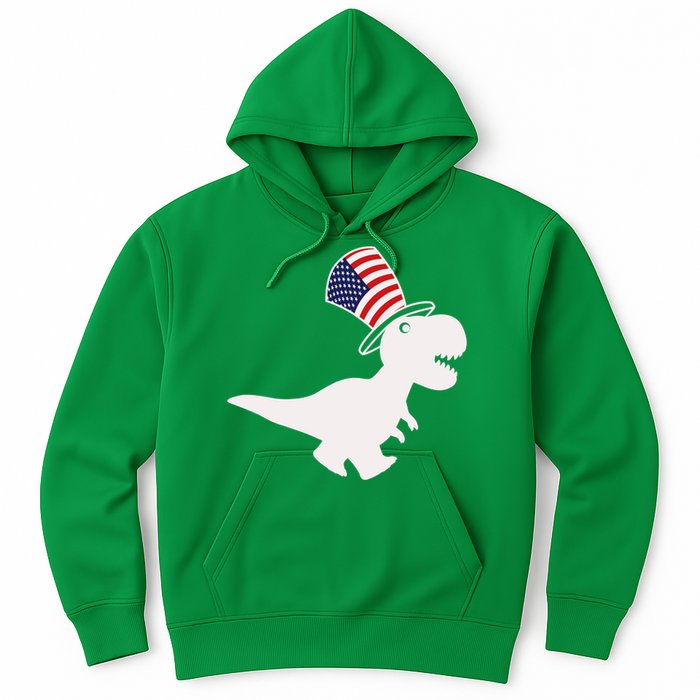 American T-Rex Dinosaur USA Flag Hoodie