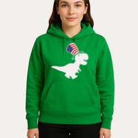 American T-Rex Dinosaur USA Flag Hoodie