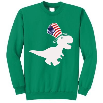 American T-Rex Dinosaur USA Flag Sweatshirt