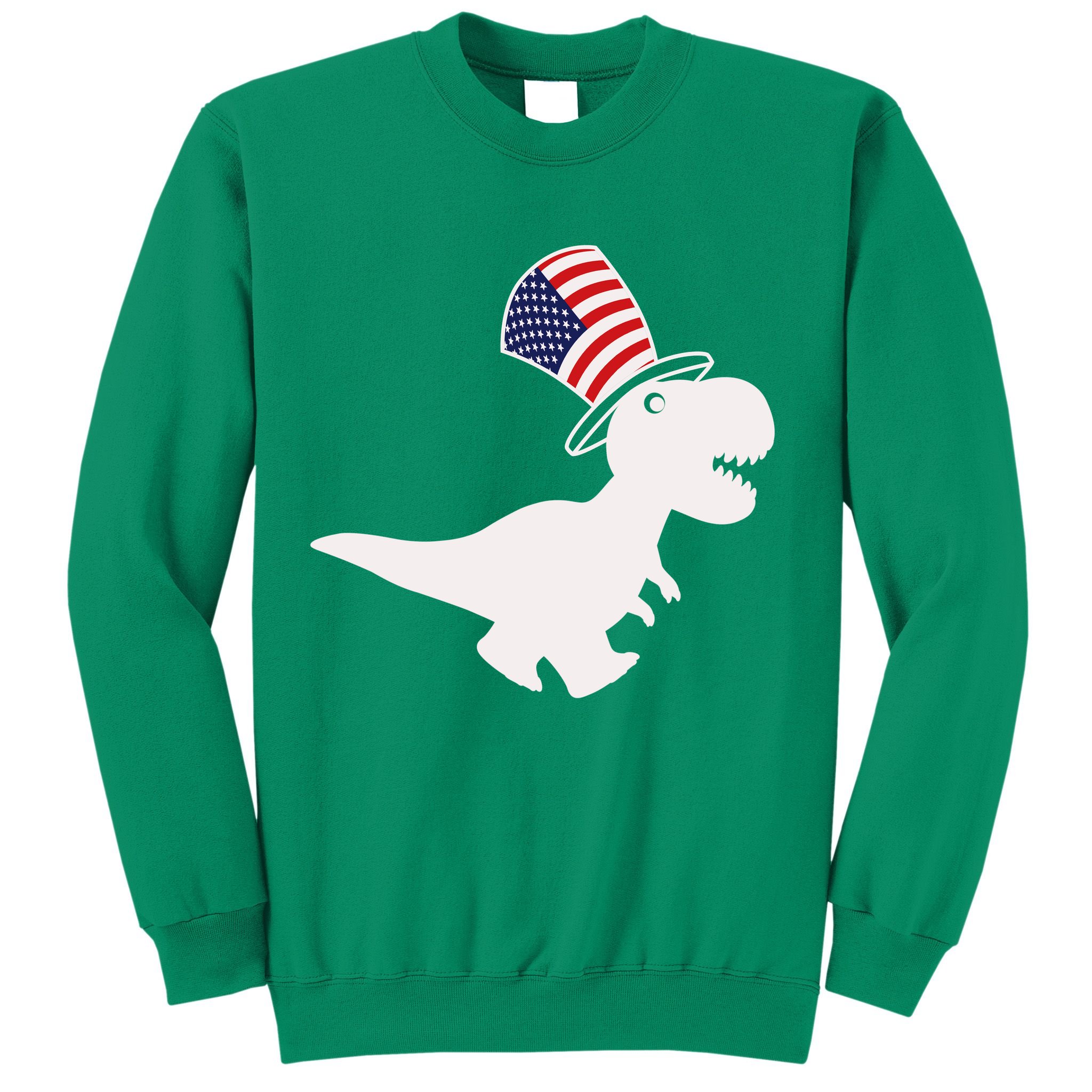 American T-Rex Dinosaur USA Flag Sweatshirt
