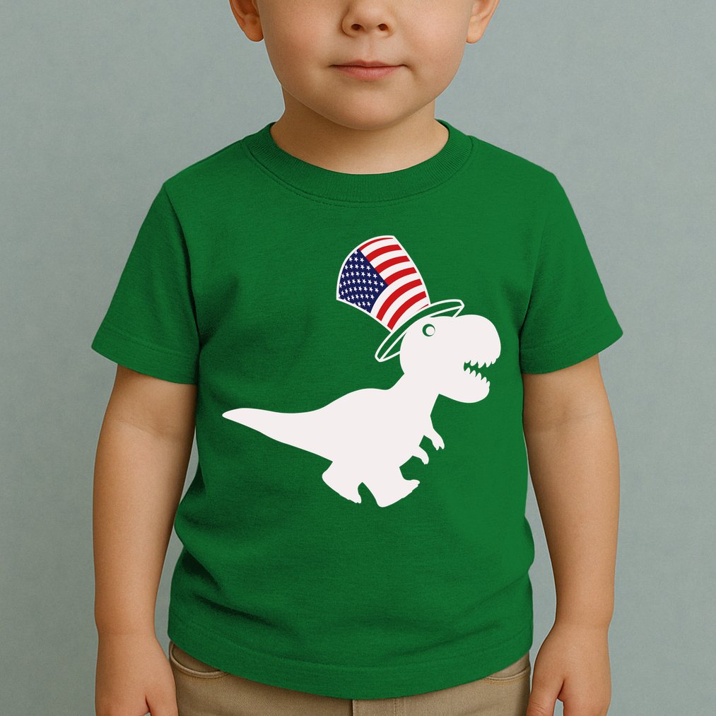 American T-Rex Dinosaur USA Flag Toddler T-Shirt