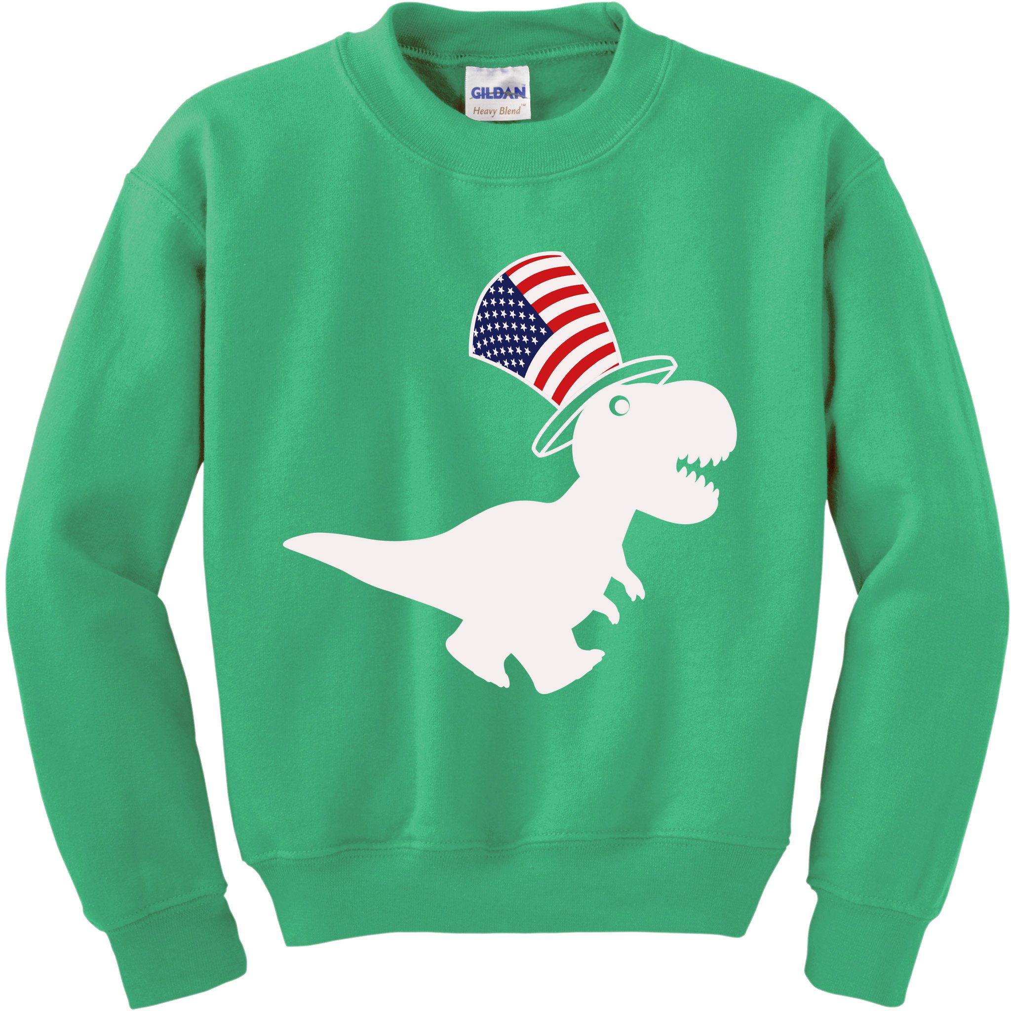 American T-Rex Dinosaur USA Flag Kids Sweatshirt