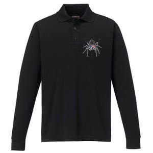 American Tarantula Spider Performance Long Sleeve Polo